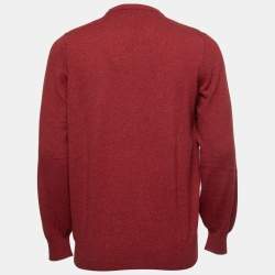 Pre Owned Brunello Cucinelli Light Burgundy Cashmere Crew Neck Jumper XL