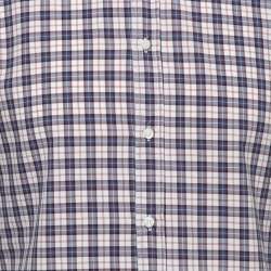 Pre Owned Brunello Cucinelli Multicolor Plaid Cotton Full Sleeve Slim Fit Shirt M