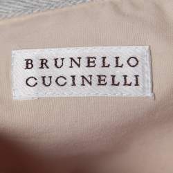 Brunello Cucinelli Pink Checked Patterned Linen Button Down Shirt L