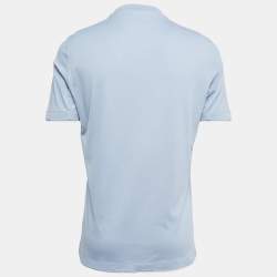 Pre Owned Brunello Cucinelli Blue Cotton Layered Effect Slim Fit T-Shirt L