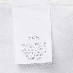 Brunello Cucinelli White Linen Slim Fit Full Sleeve Shirt S