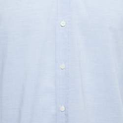 Pre Owned Brunello Cucinelli Light Blue Cotton Basic Fit Shirt M