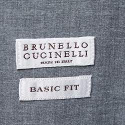 Brunello Cucinelli Grey Cotton Button Down Shirt M