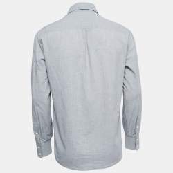 Brunello Cucinelli Grey Cotton Button Down Shirt M