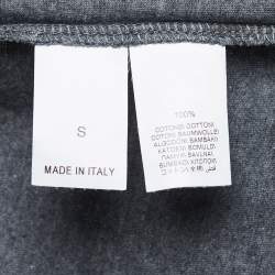 Brunello Cucinelli Grey Cotton V-Neck Half Sleeve Slim Fit T-Shirt S