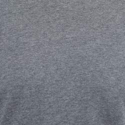 Brunello Cucinelli Grey Cotton V-Neck Half Sleeve Slim Fit T-Shirt S