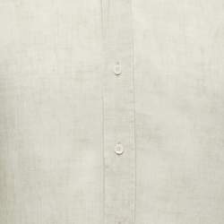 Brunello Cucinelli Beige Linen Button Down Leisure Fit Full Sleeve Shirt XS