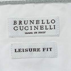 Brunello Cucinelli White Cotton Leisure Fit Full Sleeve Shirt M