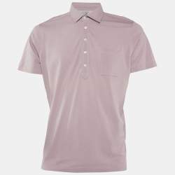 Pre Owned Brunello Cucinelli Mauve Cotton Pique Slim Fit Polo T-Shirt L