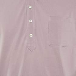 Pre Owned Brunello Cucinelli Mauve Cotton Pique Slim Fit Polo T-Shirt L