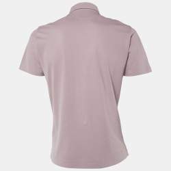 Pre Owned Brunello Cucinelli Mauve Cotton Pique Slim Fit Polo T-Shirt L