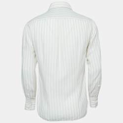 Brunello Cucinelli Beige Striped Cotton Shirt S