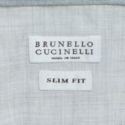 Brunello Cucinelli Beige Striped Cotton Shirt S