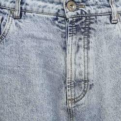 Pre Owned Brunello Cucinelli Blue Washed Denim Leisure Fit Jeans L Waist 34''