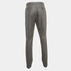 Pre Owned Brunello Cucinelli Grey Wool Traditional Fit Formal Trousers XXXL