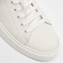 Brunello Cucinelli White/Beige Leather and Suede Low Top Sneakers Size 42