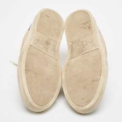 Brunello Cucinelli Beige/Grey Leather and Suede Lace Up Sneakers Size 41