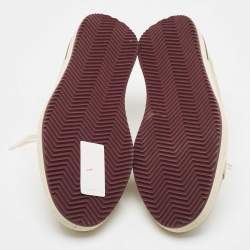 Pre Owned Brunello Cucinelli Grey/Brown Suede and Leather Trim Low Top Sneakers Size 43