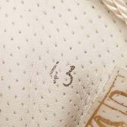 Pre Owned Brunello Cucinelli Grey/Brown Suede and Leather Trim Low Top Sneakers Size 43