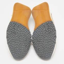 Pre Owned Brunello Cucinelli Beige Knit Fabric Low Top Sneakers Size 43