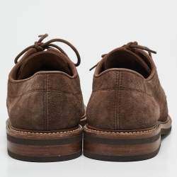 Brunello Cucinelli Brown Suede Beaver Lace Up Derby Size 41