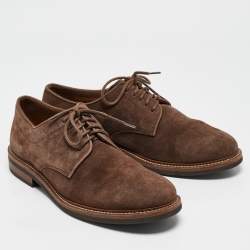 Brunello Cucinelli Brown Suede Beaver Lace Up Derby Size 41
