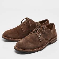 Brunello Cucinelli Brown Suede Beaver Lace Up Derby Size 41