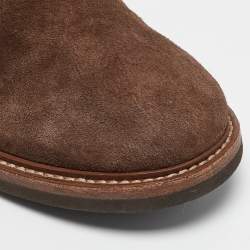 Brunello Cucinelli Brown Suede Beaver Lace Up Derby Size 41