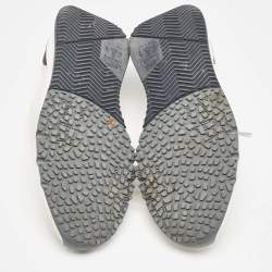 Brunello Cucinelli Cream/Grey Knit Fabric Low Top Sneakers Size 44