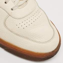 Brunello Cucinelli White Leather Low Top Sneakers Size 44