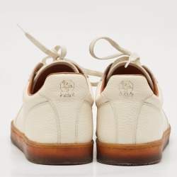 Brunello Cucinelli White Leather Low Top Sneakers Size 44