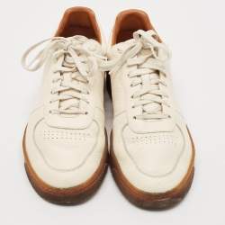 Brunello Cucinelli White Leather Low Top Sneakers Size 44