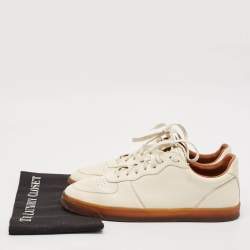 Brunello Cucinelli White Leather Low Top Sneakers Size 44