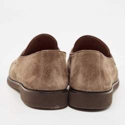 Brunello Cucinelli Brown Suede Penny Slip On Loafers Size 40