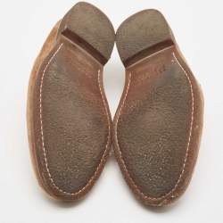 Brunello Cucinelli Brown Suede Penny Slip On Loafers Size 40