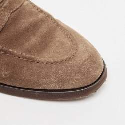 Brunello Cucinelli Brown Suede Penny Slip On Loafers Size 40