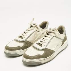 Pre Owned Brunello Cucinelli Multicolor Leather and Suede Lace Up Sneakers Size 44
