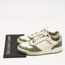 Pre Owned Brunello Cucinelli Multicolor Leather and Suede Lace Up Sneakers Size 44