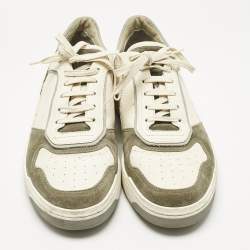 Pre Owned Brunello Cucinelli Multicolor Leather and Suede Lace Up Sneakers Size 44