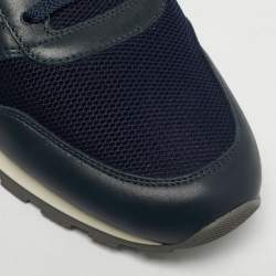 Pre Owned Brunello Cucinelli Navy Blue Suede and Leather Lace Up  Sneakers Size 44