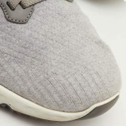 Pre Owned حذاء رياضي برونيلو كوتشينيلي قماش تريكو رمادي فاتح بطراز منخفض مقاس 45