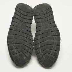 Pre Owned حذاء رياضي برونيللو كوتشينيلي برباط علوي و بطراز منخفض من أعلى جلد و سويدي أزرق مقاس 43.5