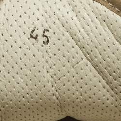 Pre Owned حذاء رياضي برونيللو كوتشينيلي برباط علوي و بطراز منخفض من أعلى جلد و سويدي أزرق مقاس 43.5