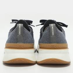 Pre Owned Brunello Cucinelli Size 41 Grey Knit Fabric Low Top Sneakers