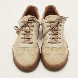 Pre Owned Brunello Cucinelli Size 43 Beige Suede Low Top Sneakers