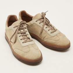 Pre Owned Brunello Cucinelli Size 43 Beige Suede Low Top Sneakers