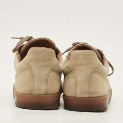Pre Owned Brunello Cucinelli Size 43 Beige Suede Low Top Sneakers