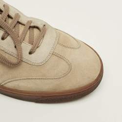 Pre Owned Brunello Cucinelli Size 43 Beige Suede Low Top Sneakers