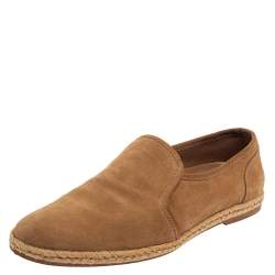 Brunello Cucinelli Light Brown Suede Espadrille Loafers Size 42