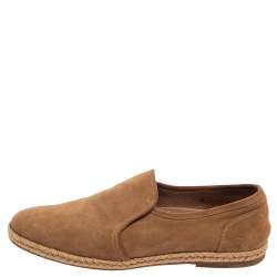 Brunello Cucinelli Light Brown Suede Espadrille Loafers Size 42